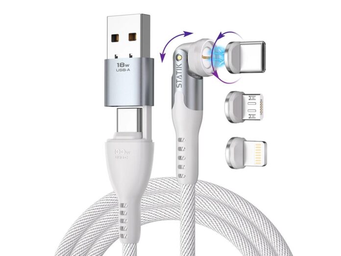 Statik® 360 Pro 100W Universal Magnetic Charge Cable (6ft/White) for $21