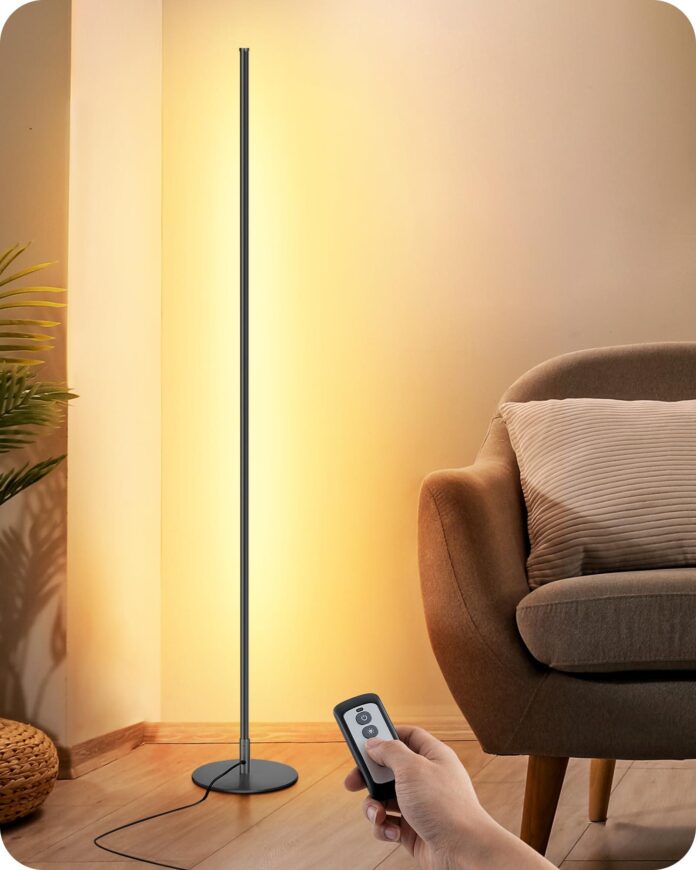 Minimalist LED Corner Floor Lamp for $59