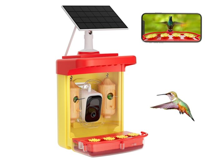 HummerHi Solar Powered Smart Hummingbird Feeder with Camera for $99