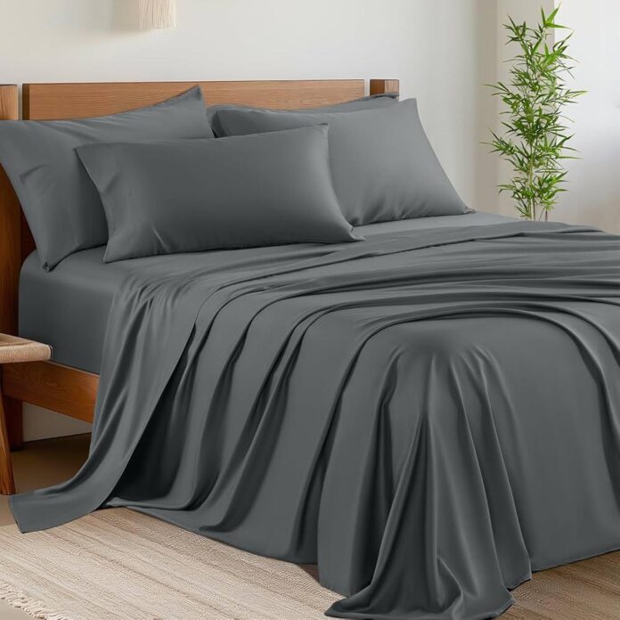 4-Piece Bamboo Blend Waffle Hem Sheet Set for $25