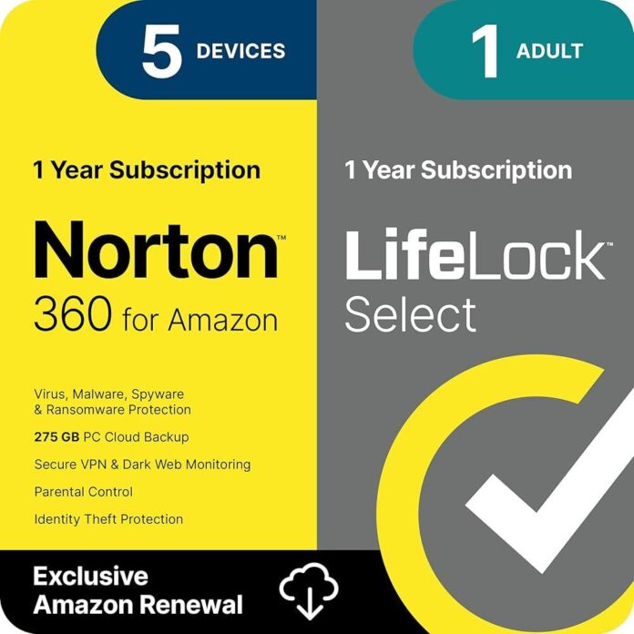 Norton 360 Deluxe: 50GB Cloud PC Backup for 5 Devices (15-Month Subscription) for $29