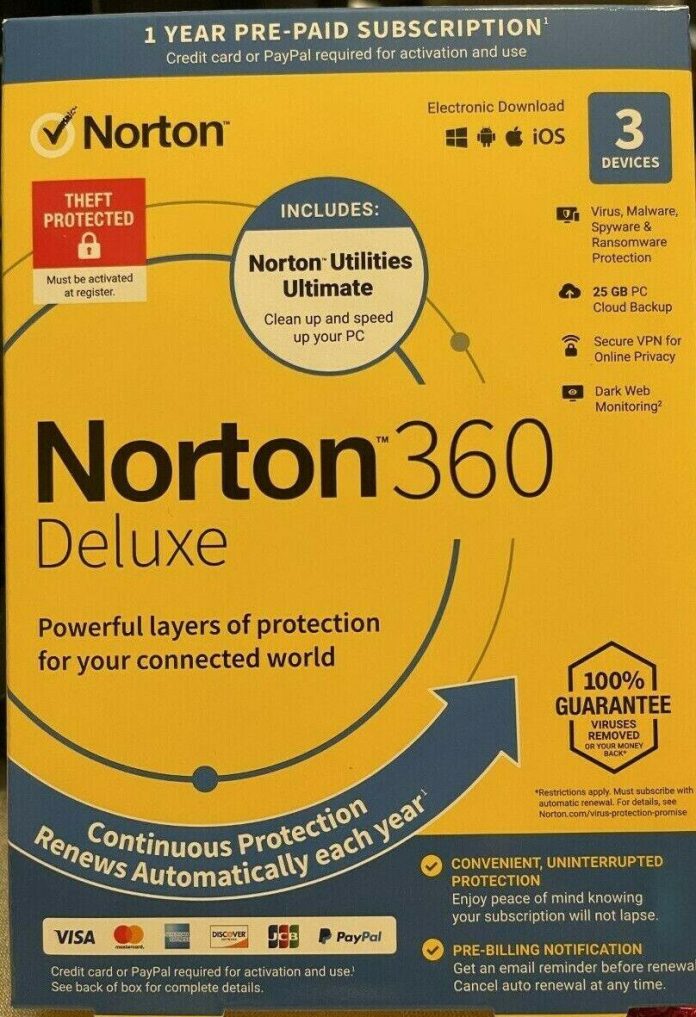 Norton 360 Deluxe: 25GB PC Cloud Backup for 3 Devices (15-Month Subscription) for $25