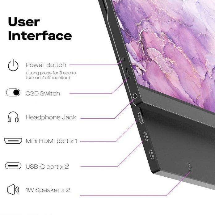 Fold Portable Travel Monitor with Speakers for $149